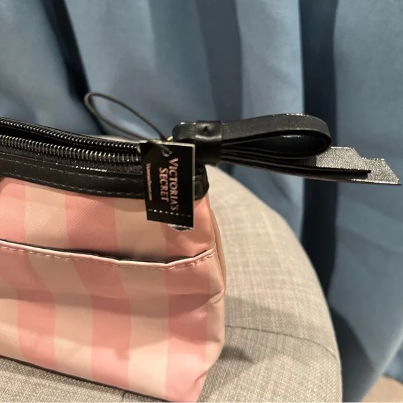 Victoria's Secret Pink and Black Striped Cosmetic Bag - Picture 4 of 5